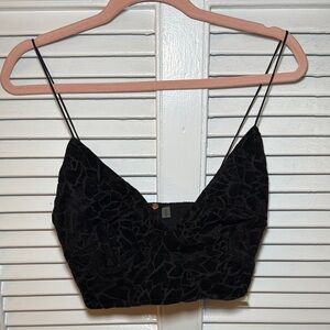 Black Floral Lace Women's Top